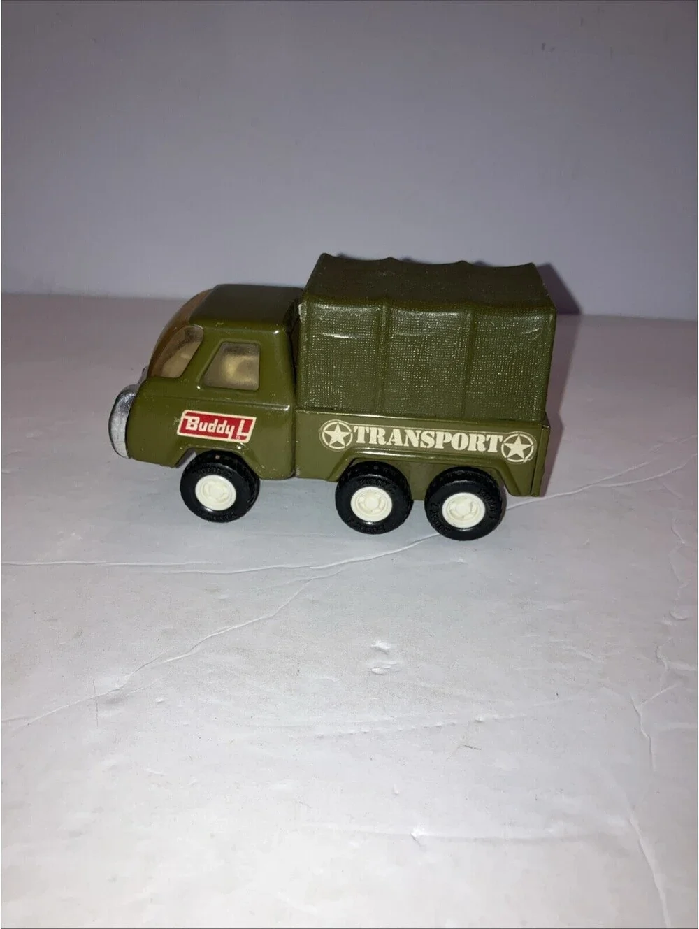 Vintage 1970's Buddy L Army T415 Transport Truck Pressed Steel CLEAN “RARE”